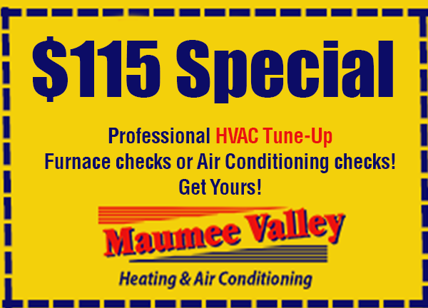 Air Conditioning or Furnace Service Coupon for HVAC service from Maumee Valley Heating & Air Conditioning.